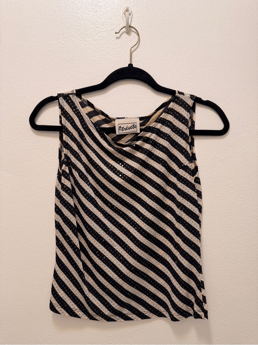 Vintage 90s Atrévete Striped Embellished Tank Top S